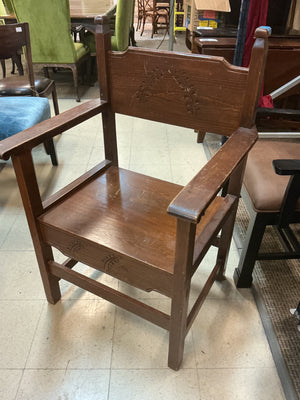 Antique Carved Botanical Motif Chair
