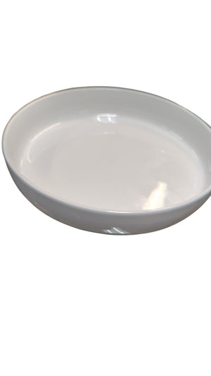 Threshold Stoneware White Round Dish w/ Raised Edge