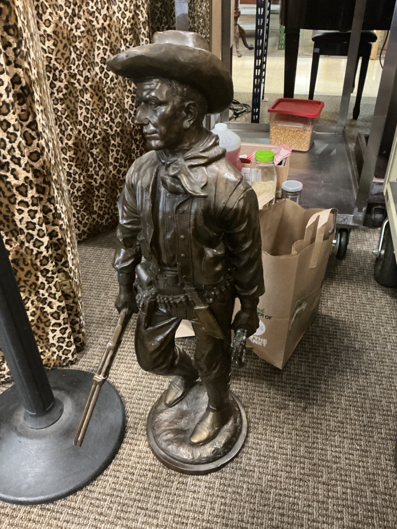 Bronze Statue of Western Cowboy 35" H