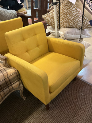 Yellow Tufted Accent Chairs (pair)