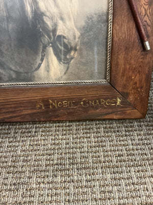 vintage framed print titled "A Noble Charger"