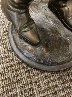 Bronze Statue of Western Cowboy 35" H