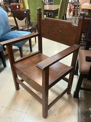 Antique Carved Botanical Motif Chair