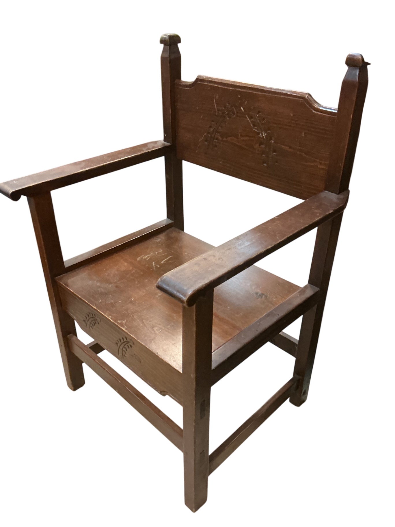Antique Carved Botanical Motif Chair