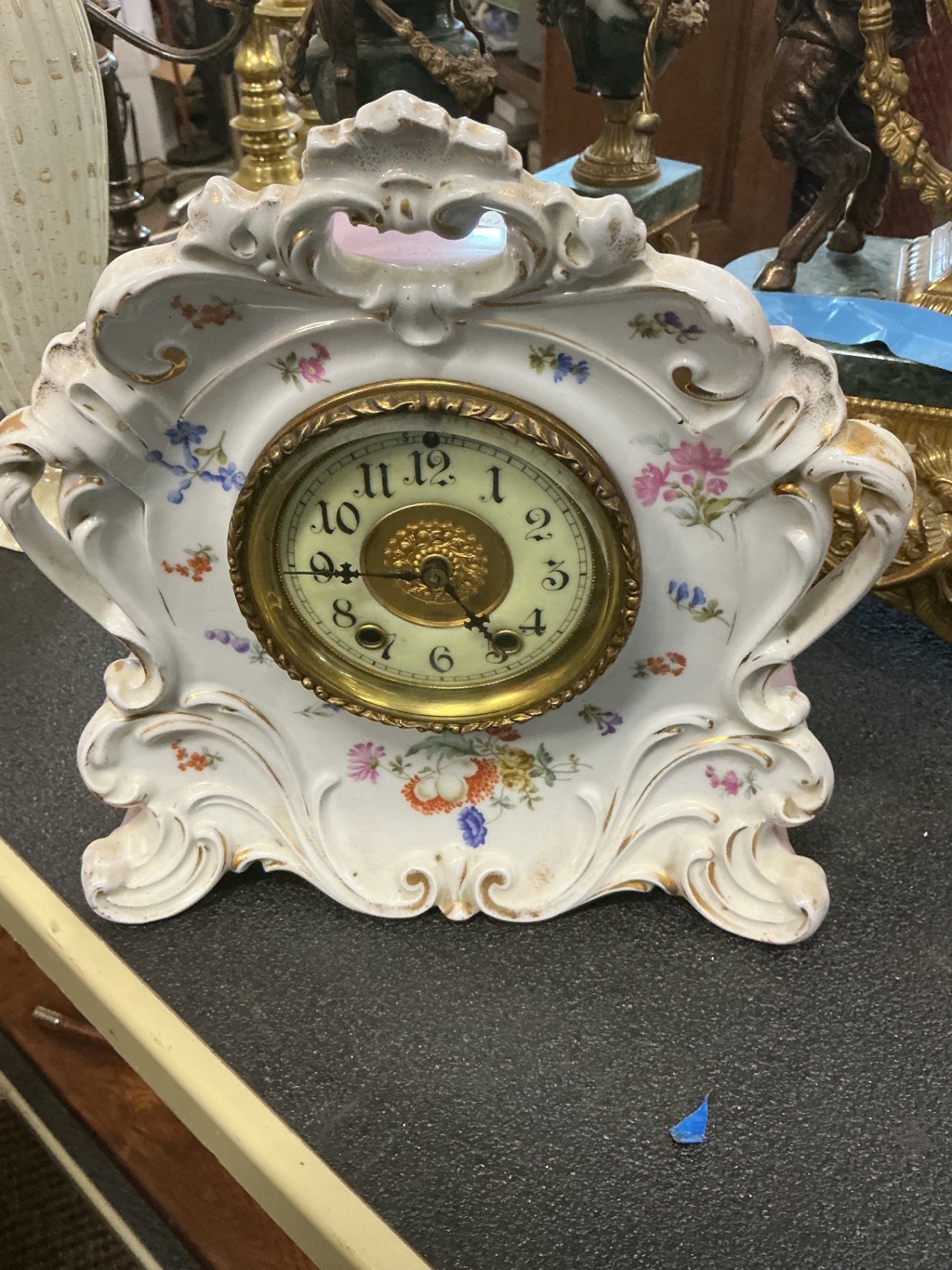 porcelain mantel clock,