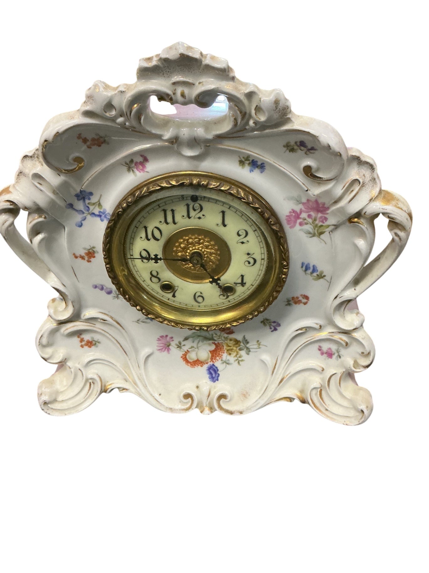 Antique Waterbury Clock Co. “Parlor” Porcelain Mantel Clock, c. 1900