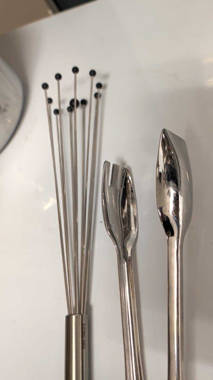 NEEDS APPROVAL All Clad Stainless Steel Salad Tongs & Whisk