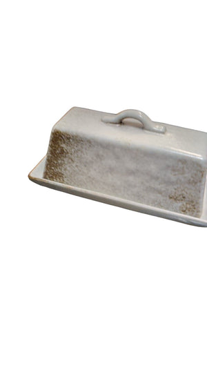 Speckled  Gray & White Ceramic Butter Dish World Market