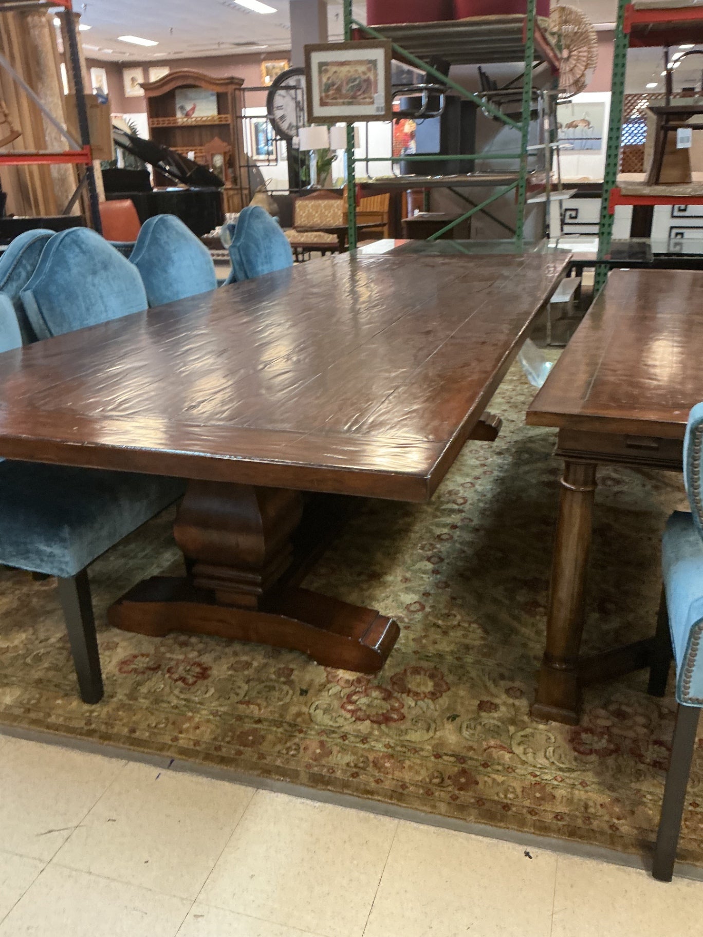 Rustic Trestle Dining Table