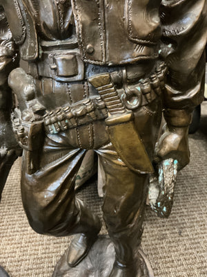 Bronze Statue of Western Cowboy 35" H