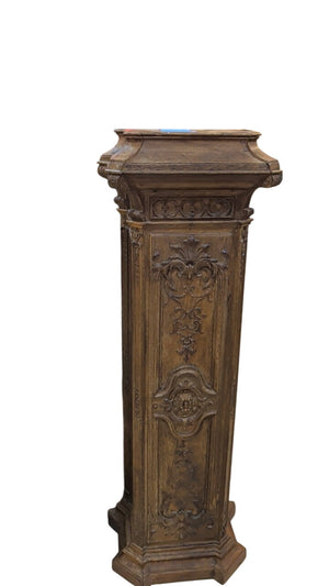 COLLECTED French Antique Carved Oak Pilasters PAIR (Hollow?) 18th - 20th Century H61 x W22 x D13