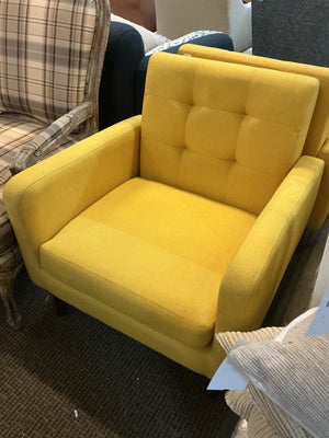 Yellow Tufted Accent Chairs (pair)