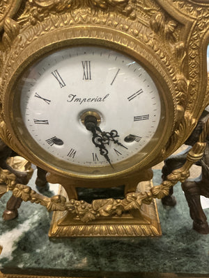vintage Italian Empire-style or Victorian-style figural mantel clock,