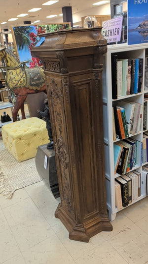 COLLECTED French Antique Carved Oak Pilasters PAIR (Hollow?) 18th - 20th Century H61 x W22 x D13