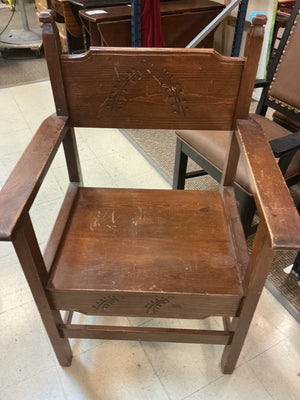 Antique Carved Botanical Motif Chair