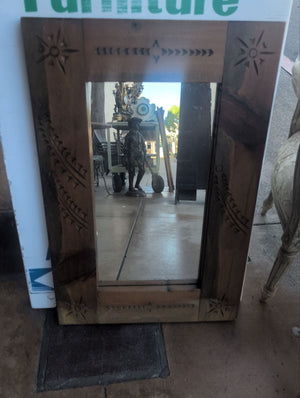 Carved Wooden Mirror