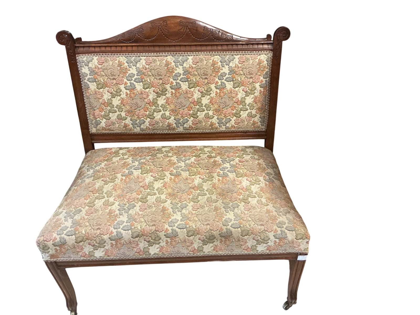 Vintage  Armless Settee 34”W