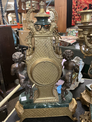 vintage Italian Empire-style or Victorian-style figural mantel clock,