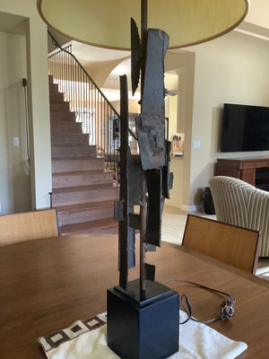 Mid Century Modern Brutalist “Assemblage” large table lamp by Richard Barr 