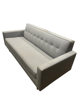 Gray Tufted Mid Century Style Wooden Peg Leg Accent Chair (Matches Sofa) 33” x 34.5”