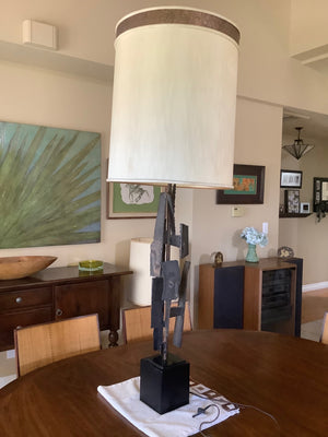 Mid Century Modern Brutalist “Assemblage” large table lamp by Richard Barr 