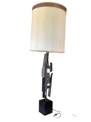 Mid Century Modern Brutalist “Assemblage” large table lamp by Richard Barr 