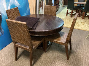 Round Oak 48" Round Pedestal Dining Table