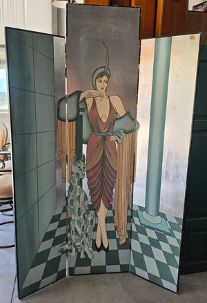 Art Deco Folding Screen Wood