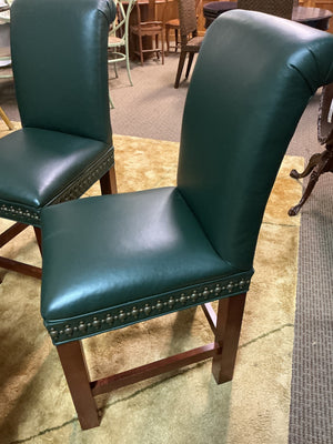 High Back Leather Nailhead Chairs (set of 3)