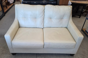 White Leather Loveseat White Leather