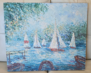 Sailboat oil painting