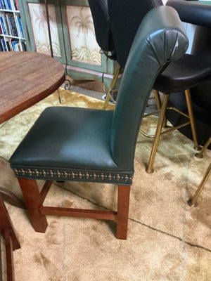 High Back Leather Nailhead Chairs (set of 3)