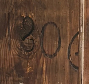 Danish Christian VII Corner Cupboard Hand Made Pine Reeded Door Panel Circa 1806 75” x 39” x 25”