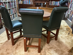 High Back Leather Nailhead Chairs (set of 3)