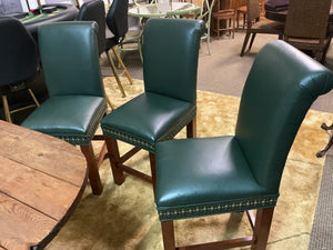 High Back Leather Nailhead Chairs (set of 3)