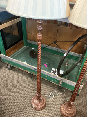 Restoration Hardware Floor Lamps With Shades (Pair)