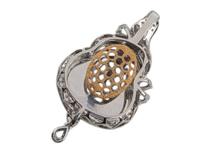Pendant 18k White & Yellow Gold Jadeite w/ Diamonds
