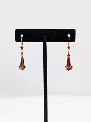 Earrings 18k Yellow Gold w/ Garnets