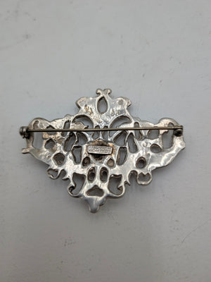 Brooch Sterling Silver Face w/ Angels