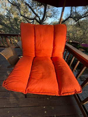 Harper & Bright Orange Linen 5 Adjustment Point Chairs Sturdy Steel Frame