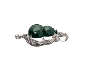 Pendant 18k White & Yellow Gold Jadeite w/ Diamonds