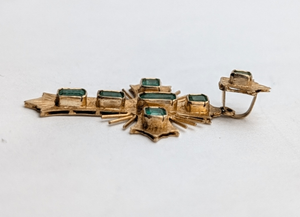 Pendant 18k Yellow Gold Cross w/ Emeralds