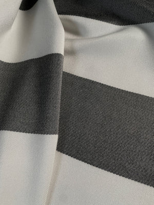 Satin Ribbon Stripe - Alabaster/Ink
