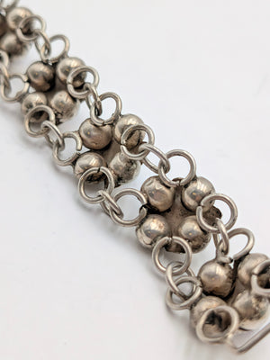 Bracelet Sterling Silver w/ Amethyst Flowers TAXCO