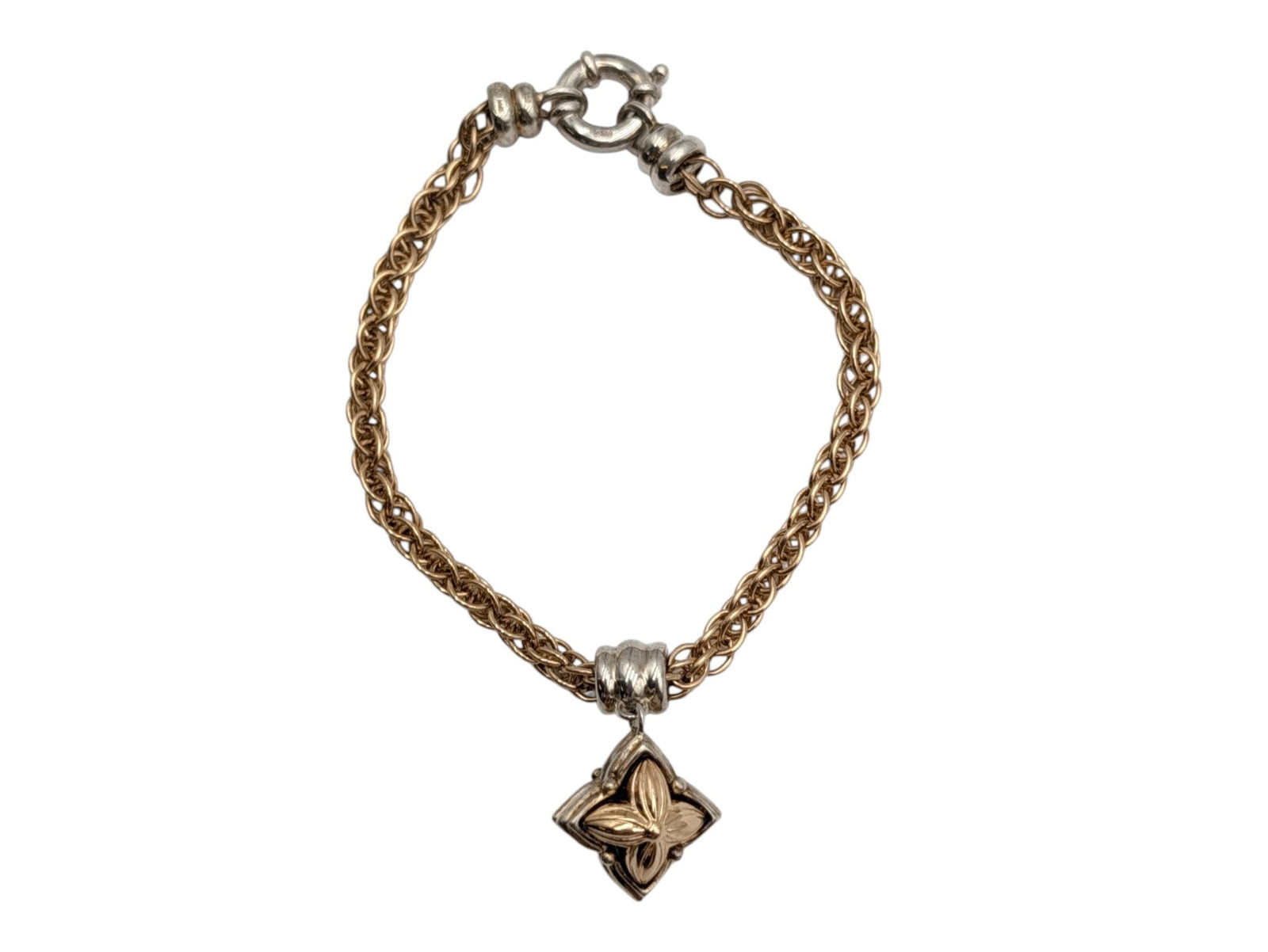 Bracelet 14k YG & Silver w/ Charm