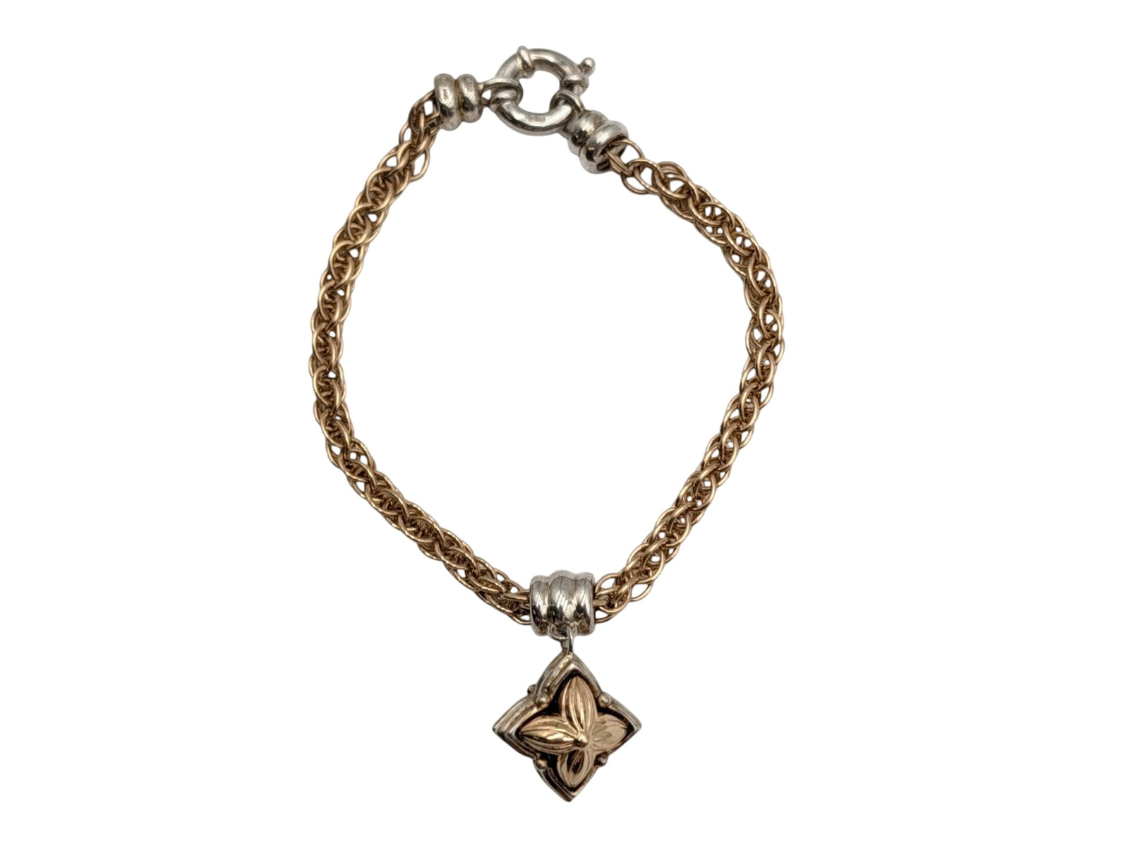 Bracelet 14k YG & Silver w/ Charm