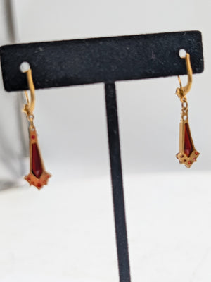 Earrings 18k Yellow Gold w/ Garnets