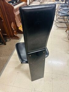 Pietro Canstatini Vintage High Back Black Leather Dining Chairs (set of 8)
