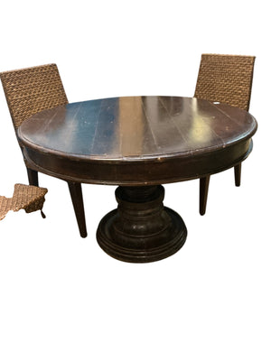 Round Oak 48" Round Pedestal Dining Table