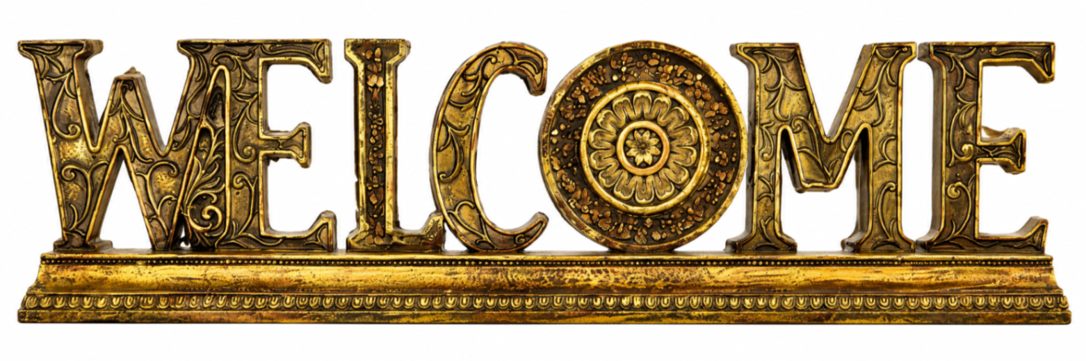 Gold Welcome Sign